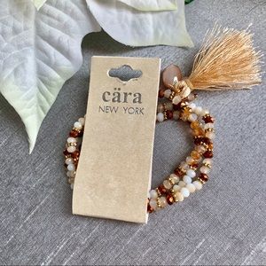 Gold Stretch Bracelet with Tassel